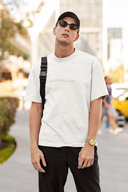 Medusa's Gaze Half Sleeve White Oversized T-Shirt for Men by Hello Swanky