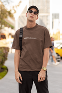 Medusa's Gaze Half Sleeve Brown Oversized T-Shirt for Men by Hello Swanky