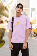 Renew Your Spirit Half Sleeve Lavender Oversized T-Shirt for Men by Hello Swanky