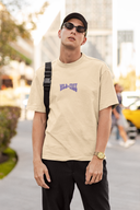 Wild & Free Half Sleeve Beige Oversized T-Shirt for Men by Hello Swanky