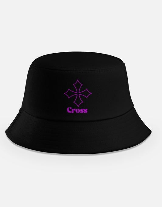 Cross Embroidered Bucket Hat