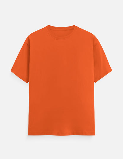 Orange Bulk Unisex Round Neck Half Sleeve T-Shirt Casual Wear