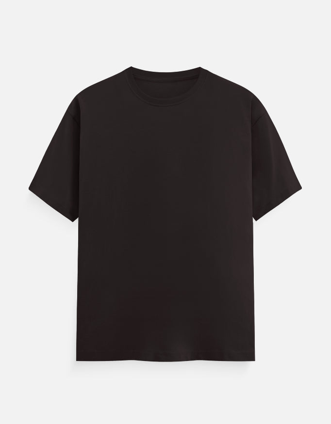 Black Bulk Unisex Round Neck Half Sleeve T-Shirt Casual Wear