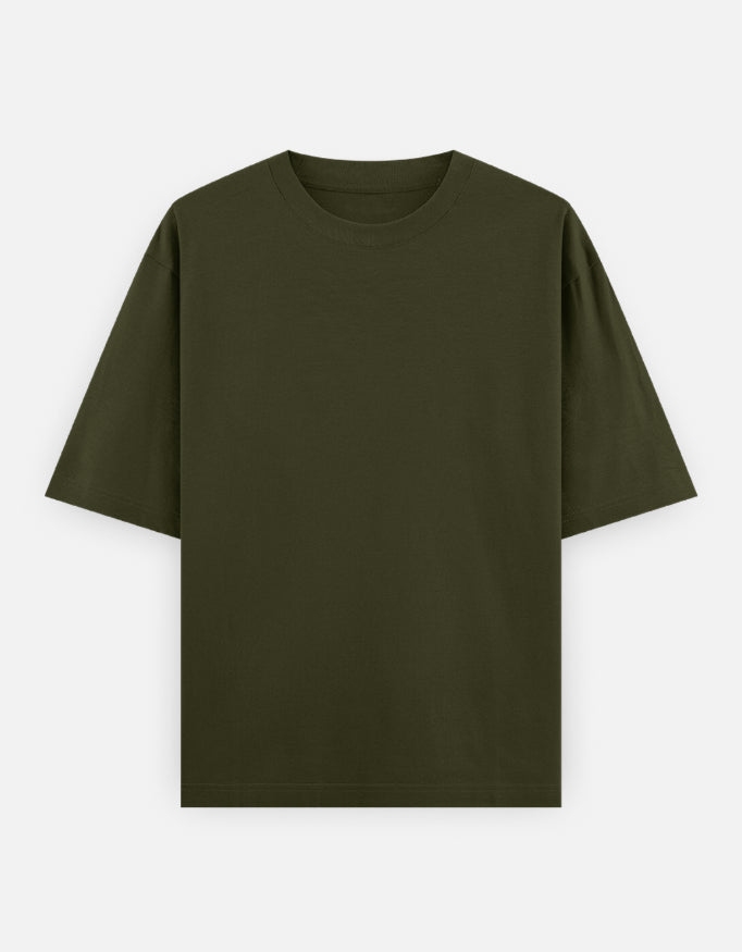 Olive Green Bulk Unisex Round Neck Half Sleeve T-Shirt