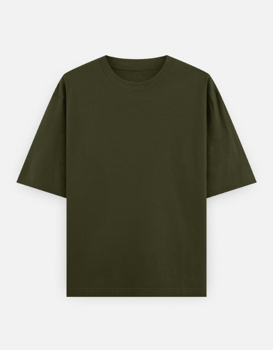 Olive Green Bulk Unisex Round Neck Half Sleeve T-Shirt