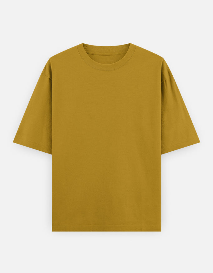 Bulk Mustard Yellow 100% Polyester Round Neck T-Shirt Durable