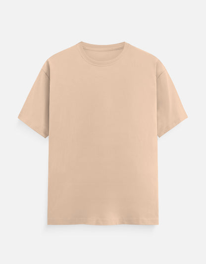 Bulk Peach Polyester Round Neck T-Shirt Comfortable Wear