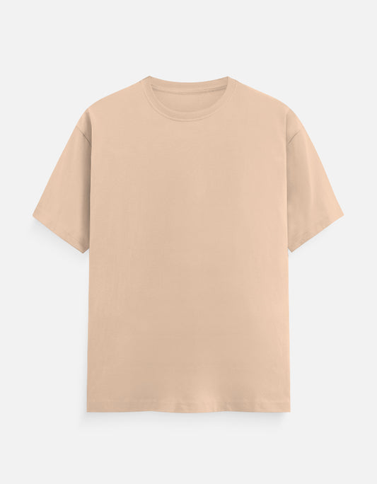 Bulk Peach Polyester Round Neck T-Shirt Comfortable Wear