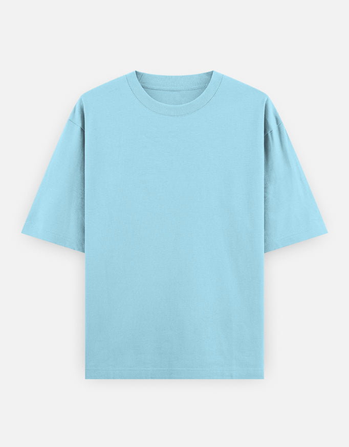 Bulk Unisex Baby Blue Oversized T-Shirt 240 GSM Durable