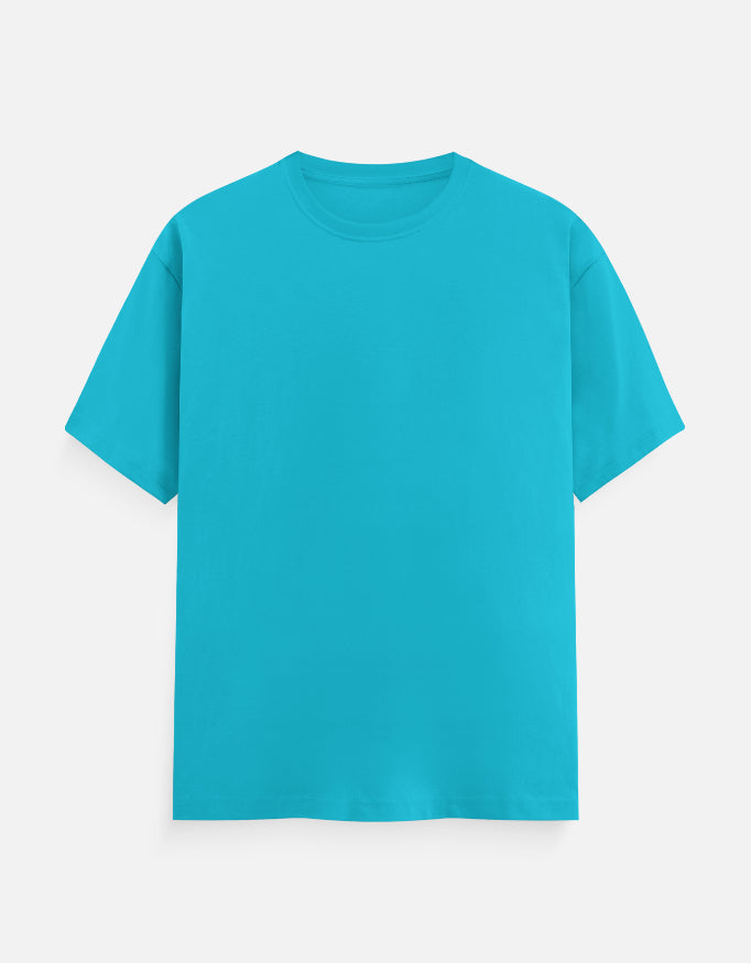 Bulk Sky Blue 100% Polyester Round Neck T-Shirt Comfort