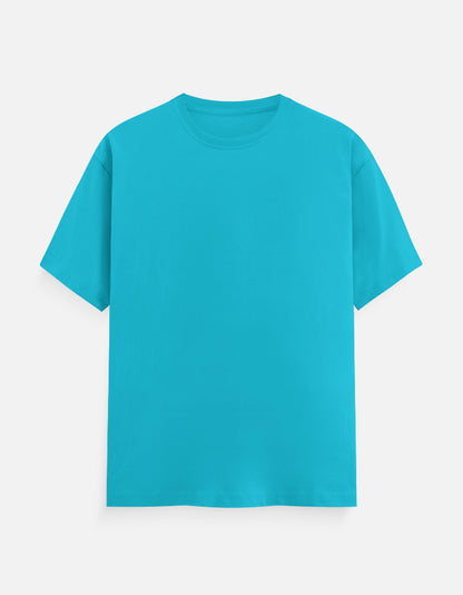 Bulk Sky Blue 100% Polyester Round Neck T-Shirt Comfort