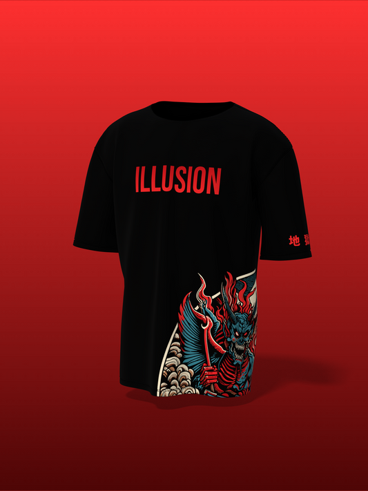 Illusion Black Unisex T-Shirt Trendy Oversized Special Edition