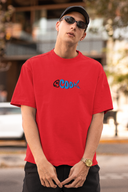 Drake Ocean Half Sleeve Red Oversized T-Shirt for Men by Hello Swanky