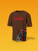 Illusion Brown Oversized Special Edition T-Shirt by Hello Swanky
