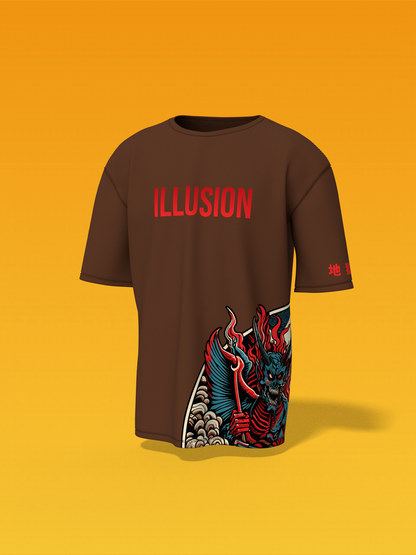 Illusion Brown Unisex T-Shirt Trendy Oversized Special Edition