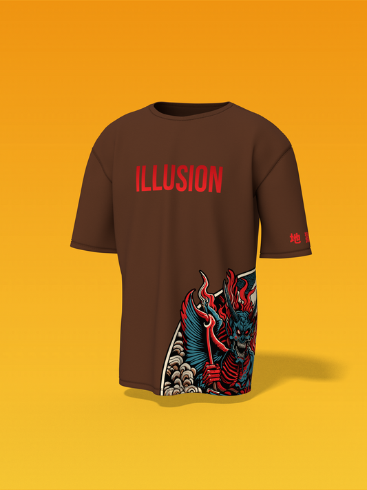 Illusion Brown Unisex Oversized Special Edition T-Shirt