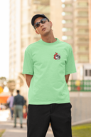 Dice Hello Swanky Half Sleeve Saga Green Oversized T-Shirt for Men by Hello Swanky