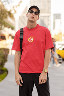 Fire Ball Disney Half Sleeve Red Oversized T-Shirt for Men by Hello Swanky