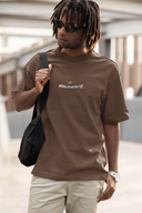 Mind Over Matter Half Sleeve Brown Oversized T-Shirt for Men by Hello Swanky