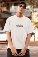 Old School Half Sleeve White Oversized T-Shirt for Men by Hello Swanky