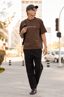 Medusa's Gaze Half Sleeve Brown Oversized T-Shirt for Men by Hello Swanky