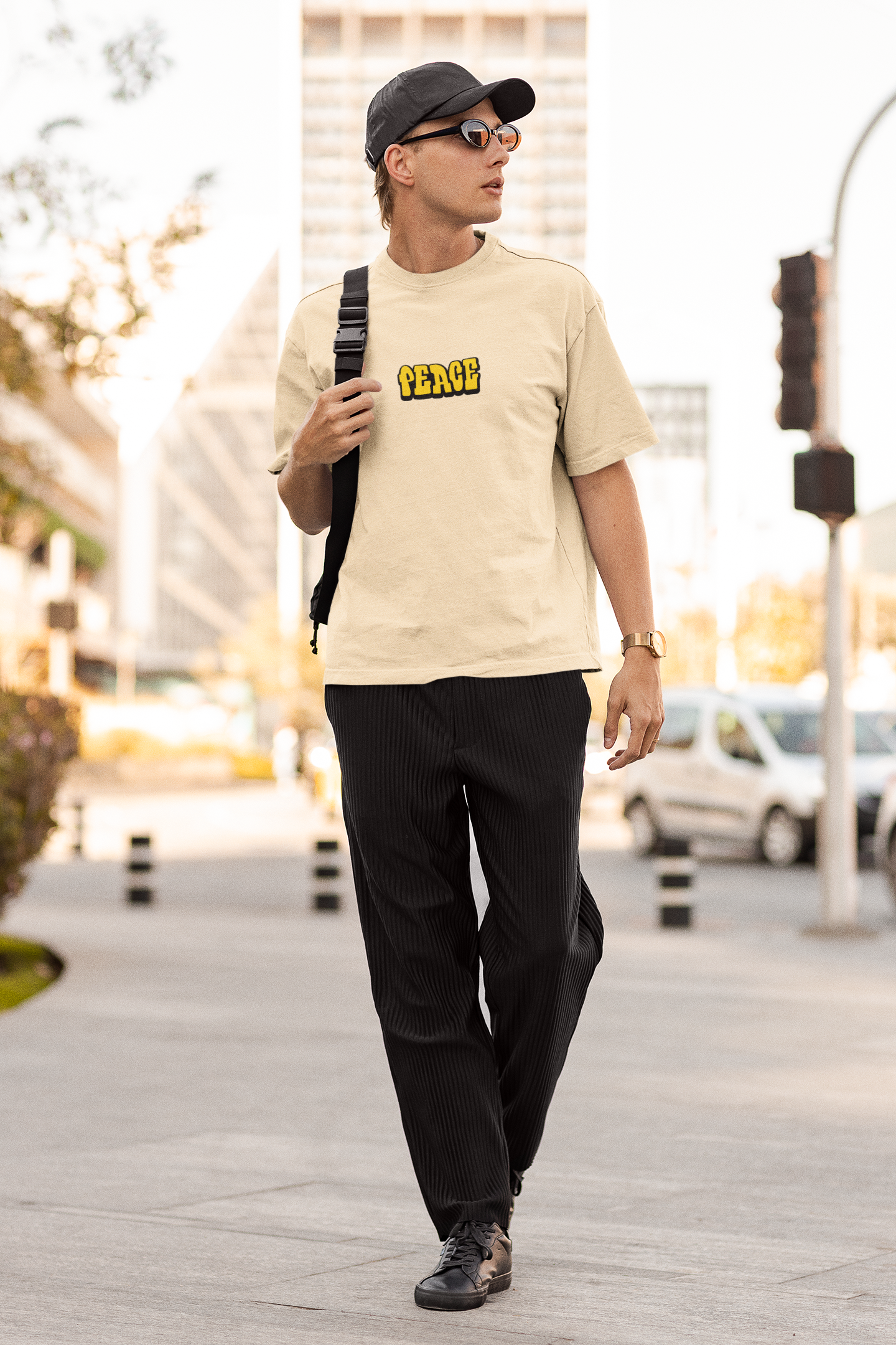 State of mind unisex beige oversized t-shirt
