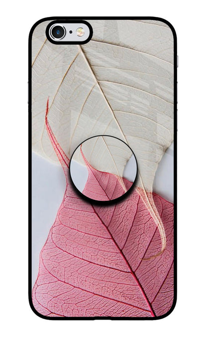 White Pink Leaf iPhone 6 Plus/6s Plus Pop Case