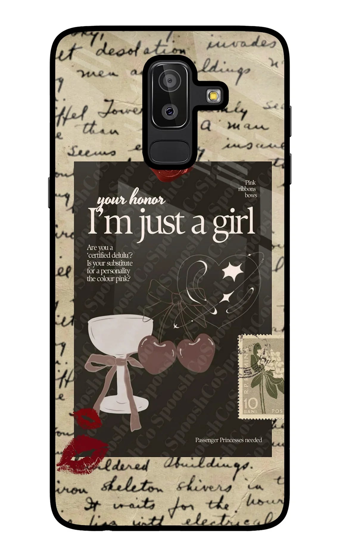 I am just a girl Samsung J8 Glass Case