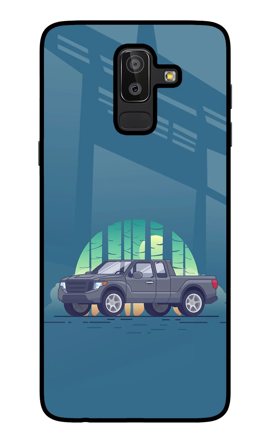 Retro Garage Vibe Samsung J8 Glass Case