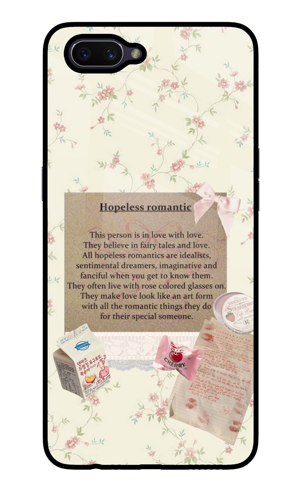 Hopeless Romantic Oppo A3S Glass Case