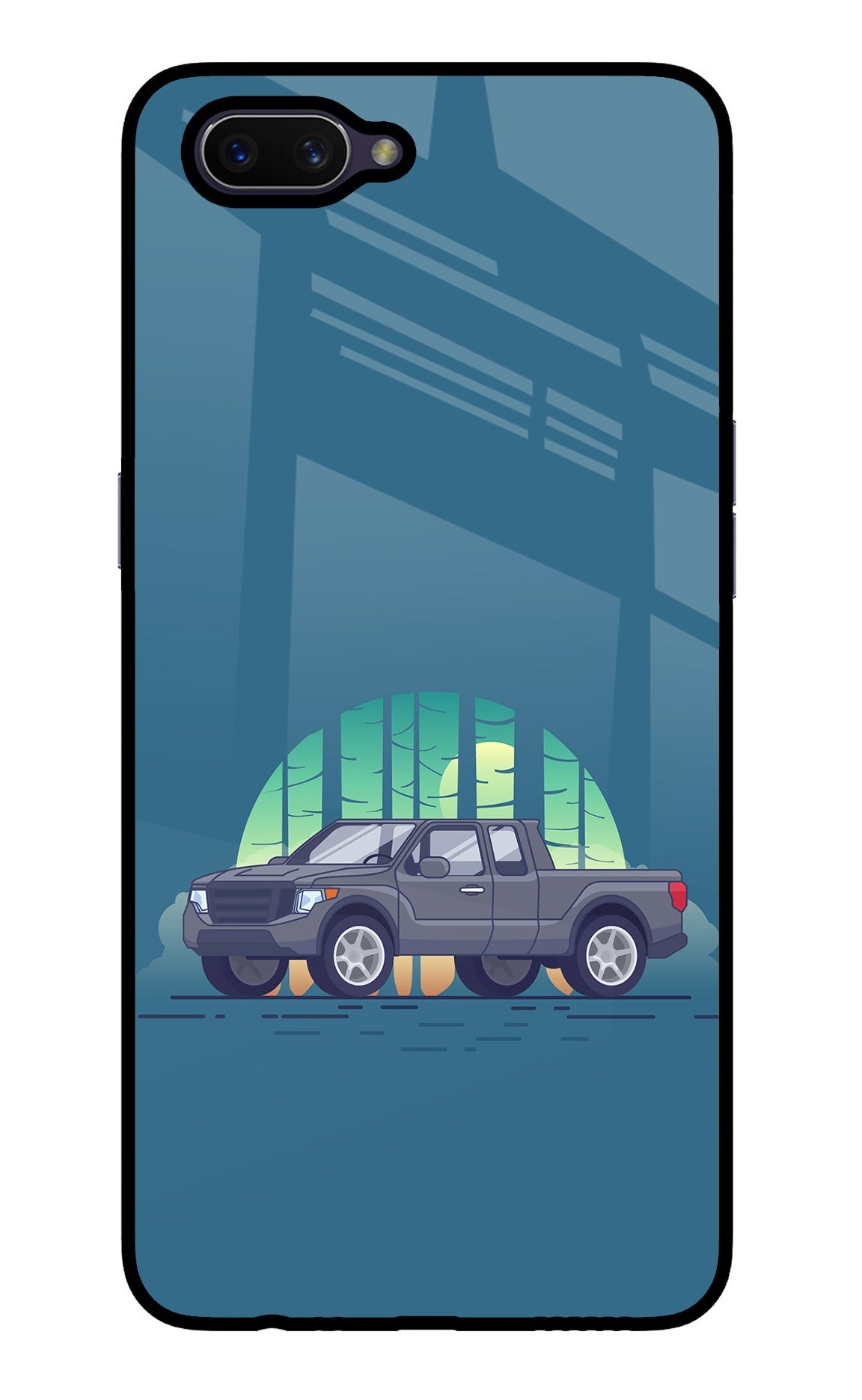 Retro Garage Vibe Oppo A3S Glass Case