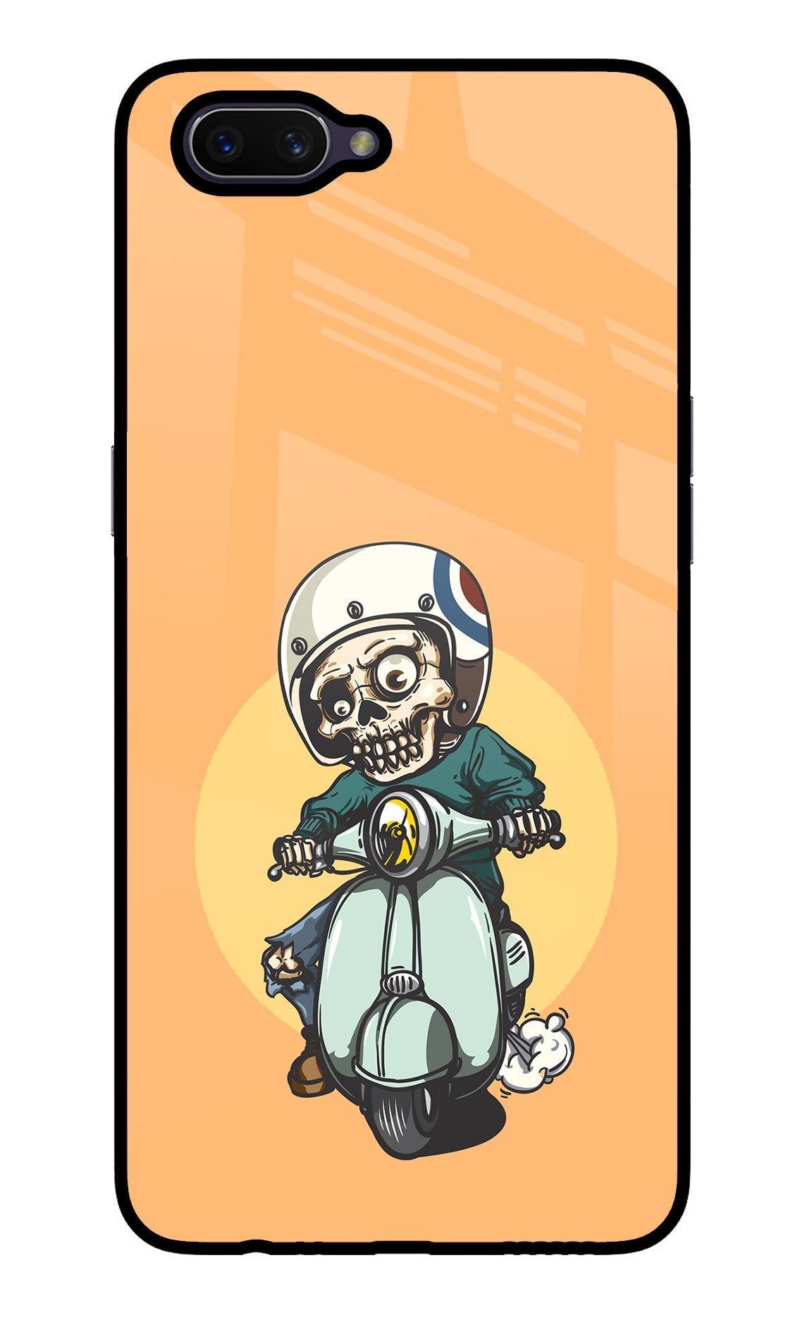 Undead Biker Oppo A3S Glass Case