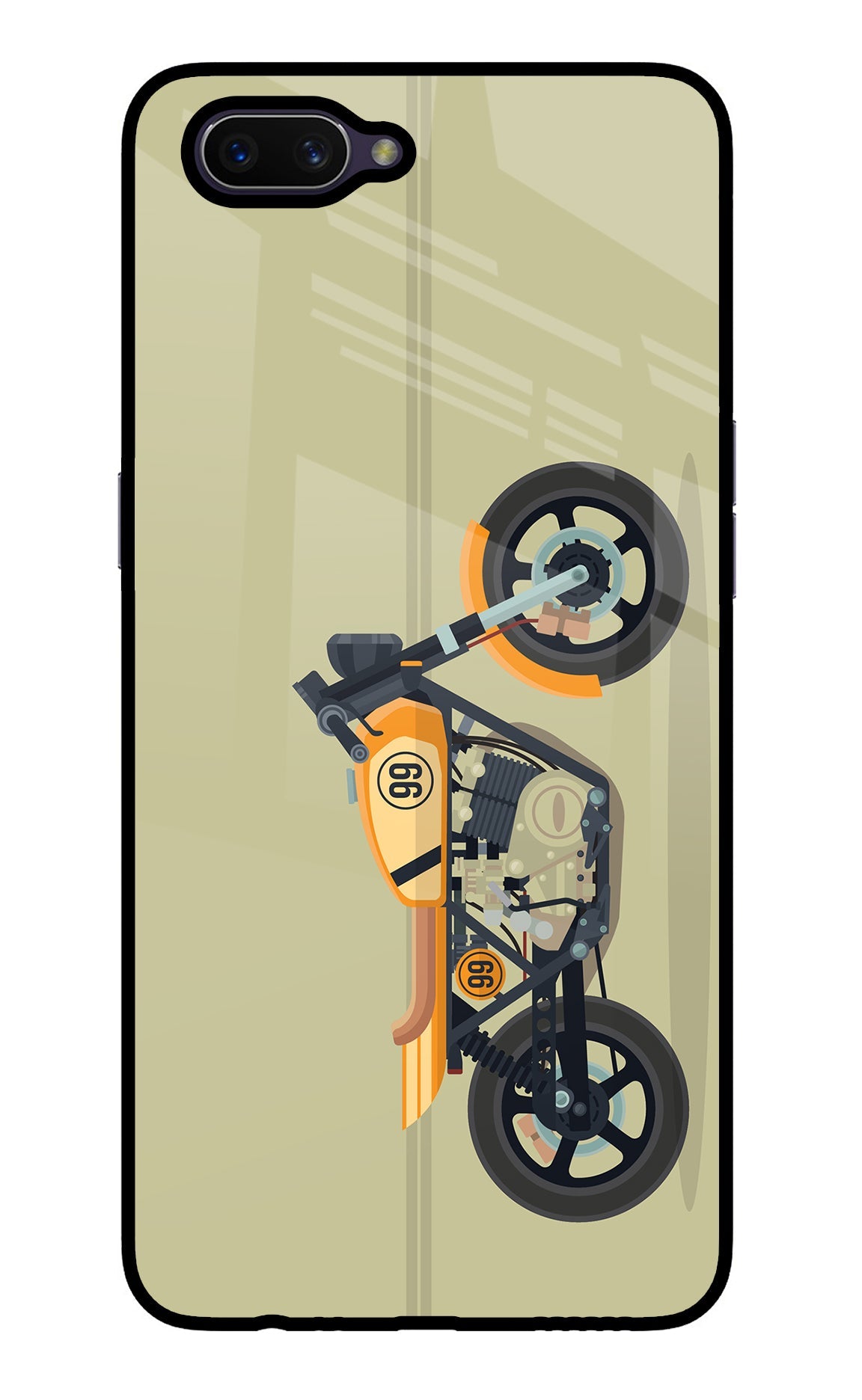 Vertical Speedster Oppo A3S Glass Case