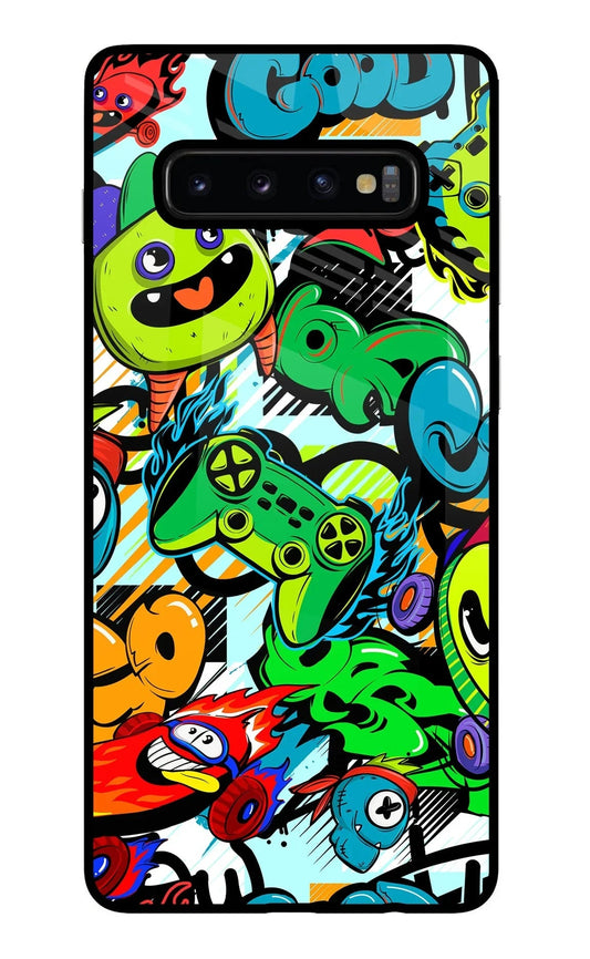 Game Doodle Samsung S10 Plus Glass Case