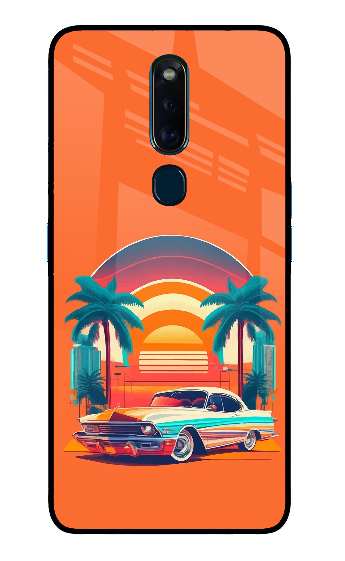 Palm Drive 80s Oppo F11 Pro Glass Case