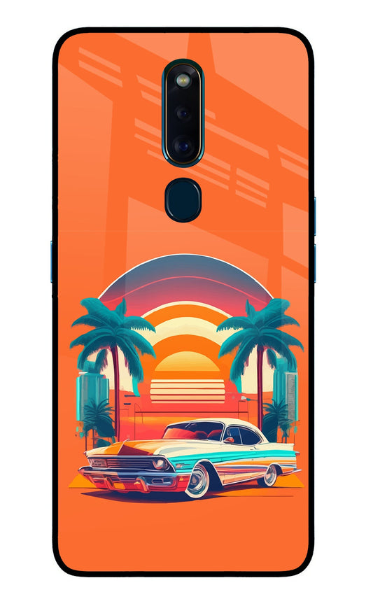 Palm Drive 80s Oppo F11 Pro Glass Case