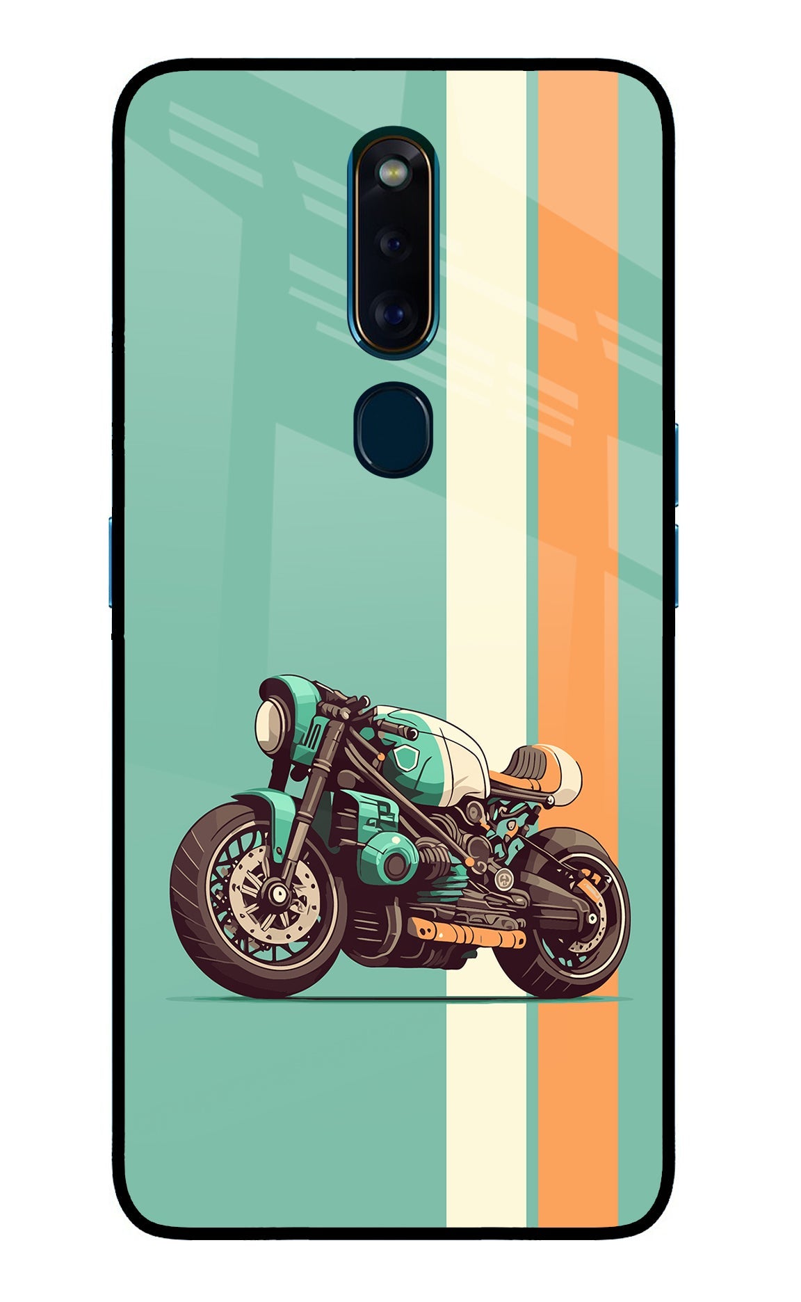 Striped Moto Drift Oppo F11 Pro Glass Case