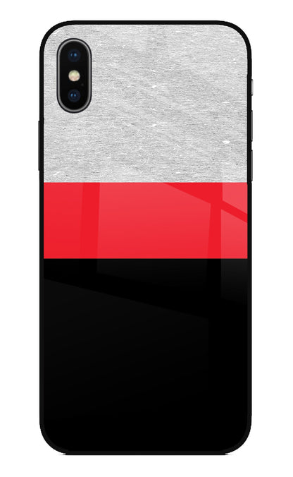 Tri Color Pattern iPhone XS Back Cover