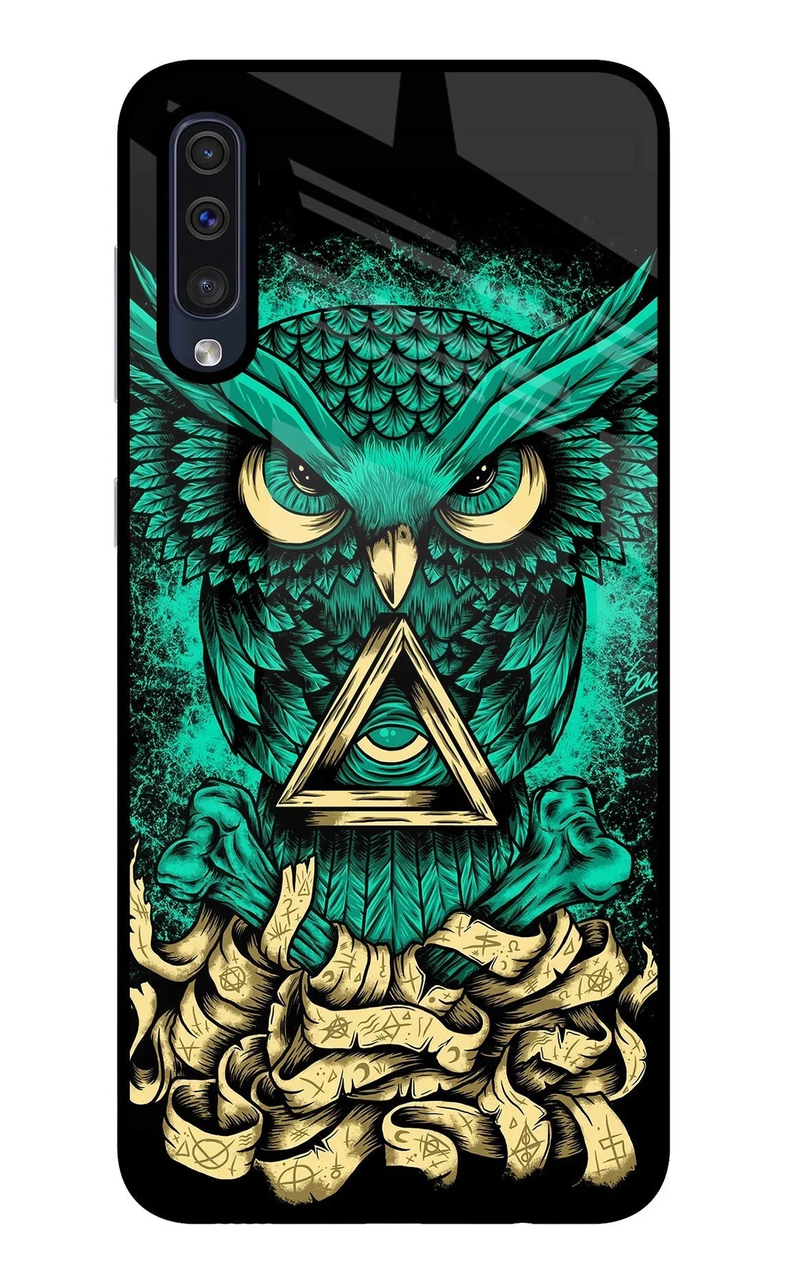 Green Owl Samsung A50/A50s/A30s Glass Case