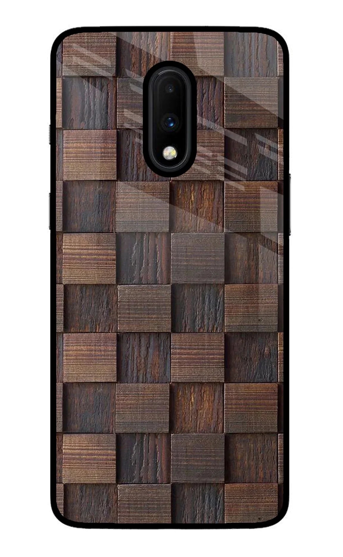 Wooden Cube Design Oneplus 7 Back Cover