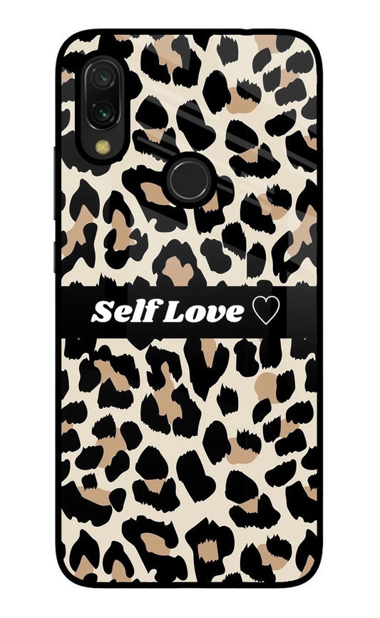 Leopard Print Self Love Redmi 7 Glass Case
