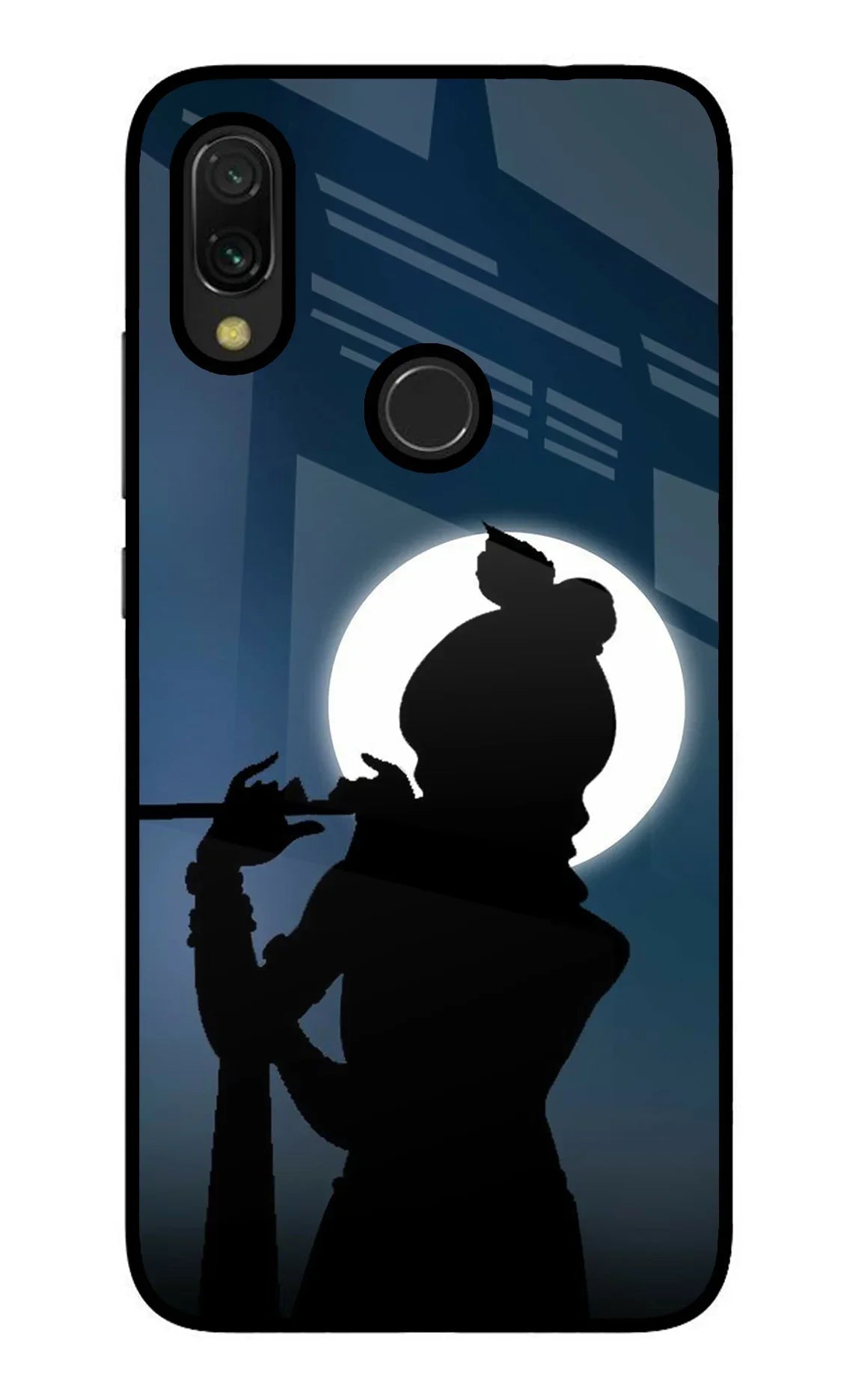 Shri Krishna Silhouette Redmi 7 Glass Case
