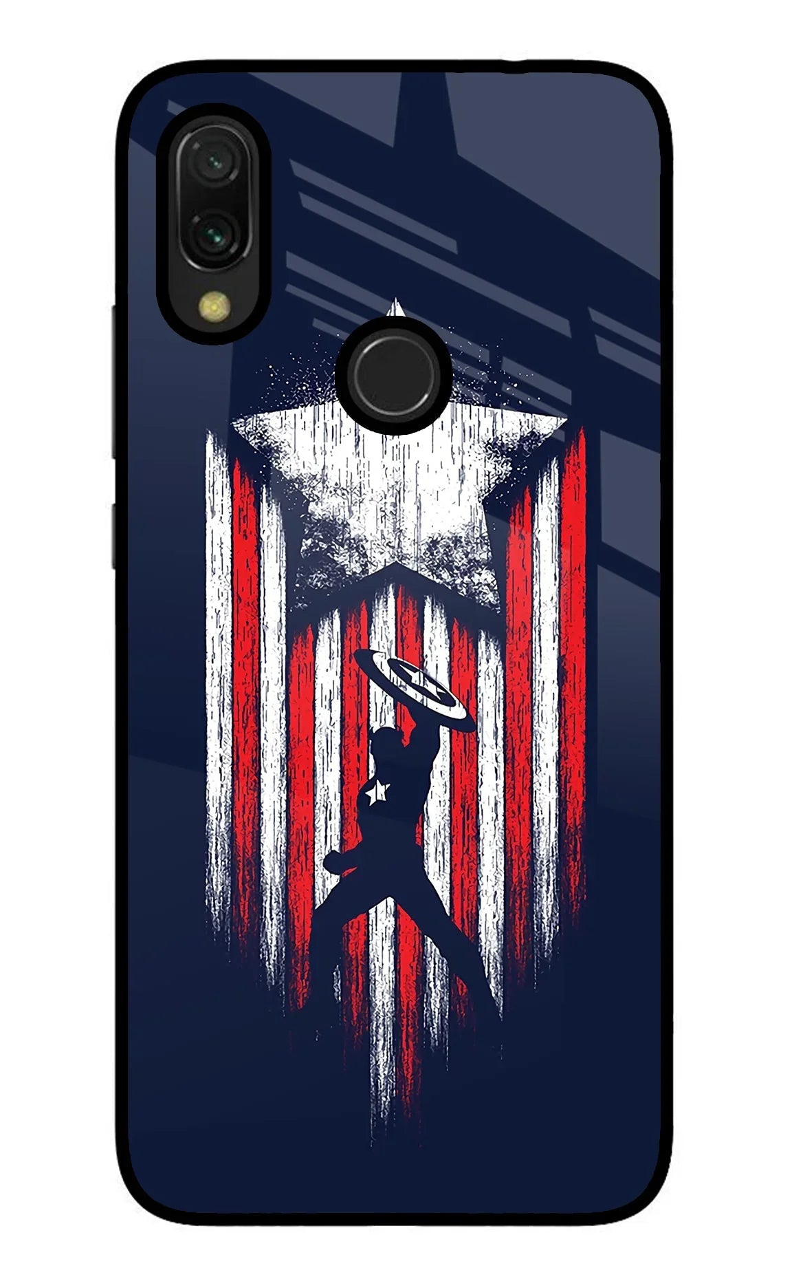 Captain America Marvel Art Redmi 7 Glass Case