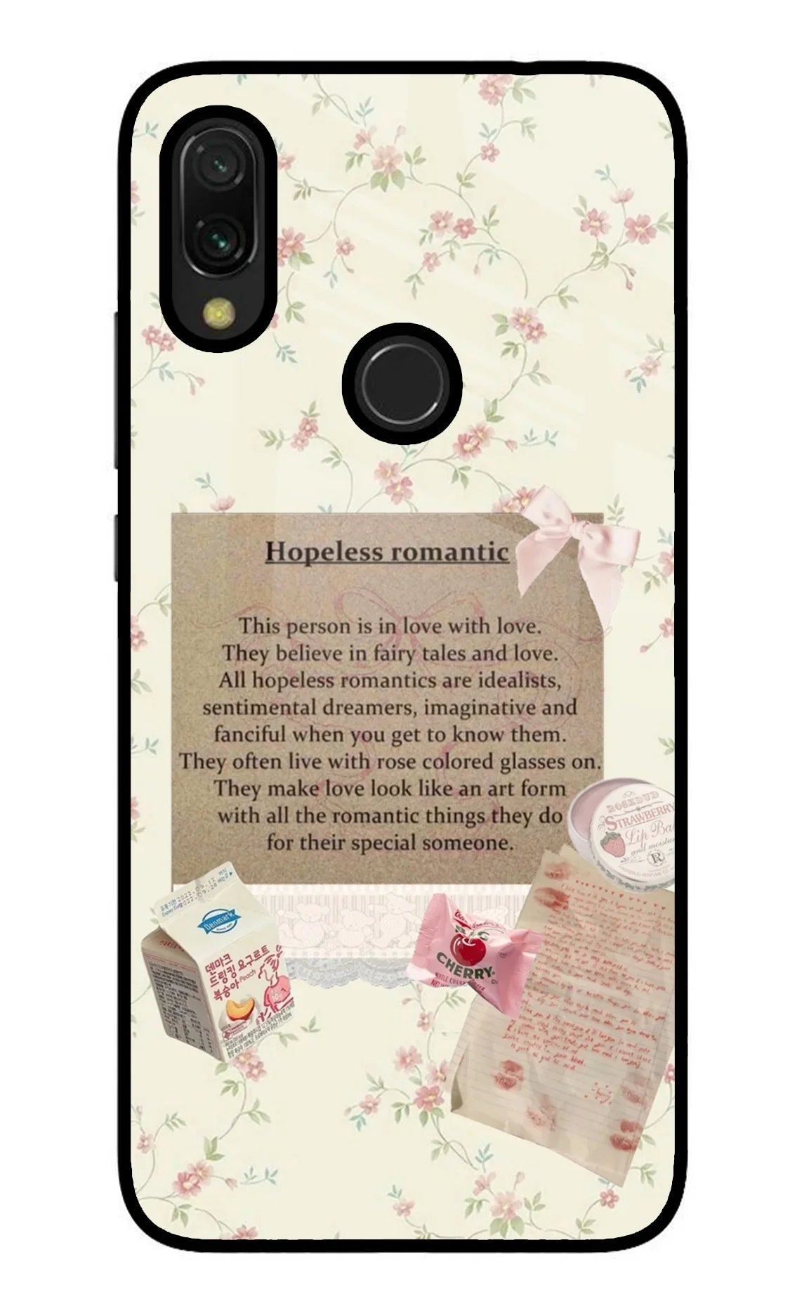 Hopeless Romantic Redmi 7 Glass Case