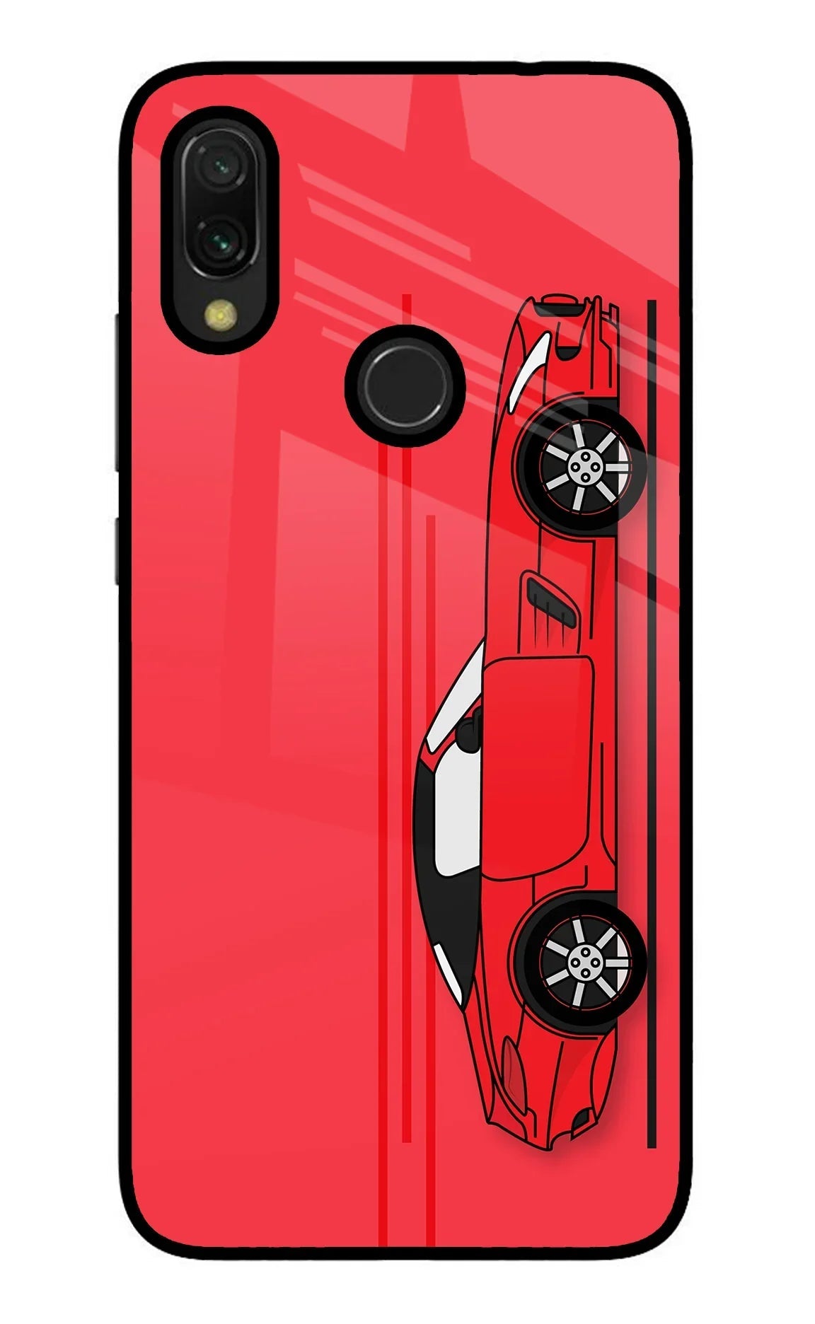 Red Velocity Redmi 7 Glass Case