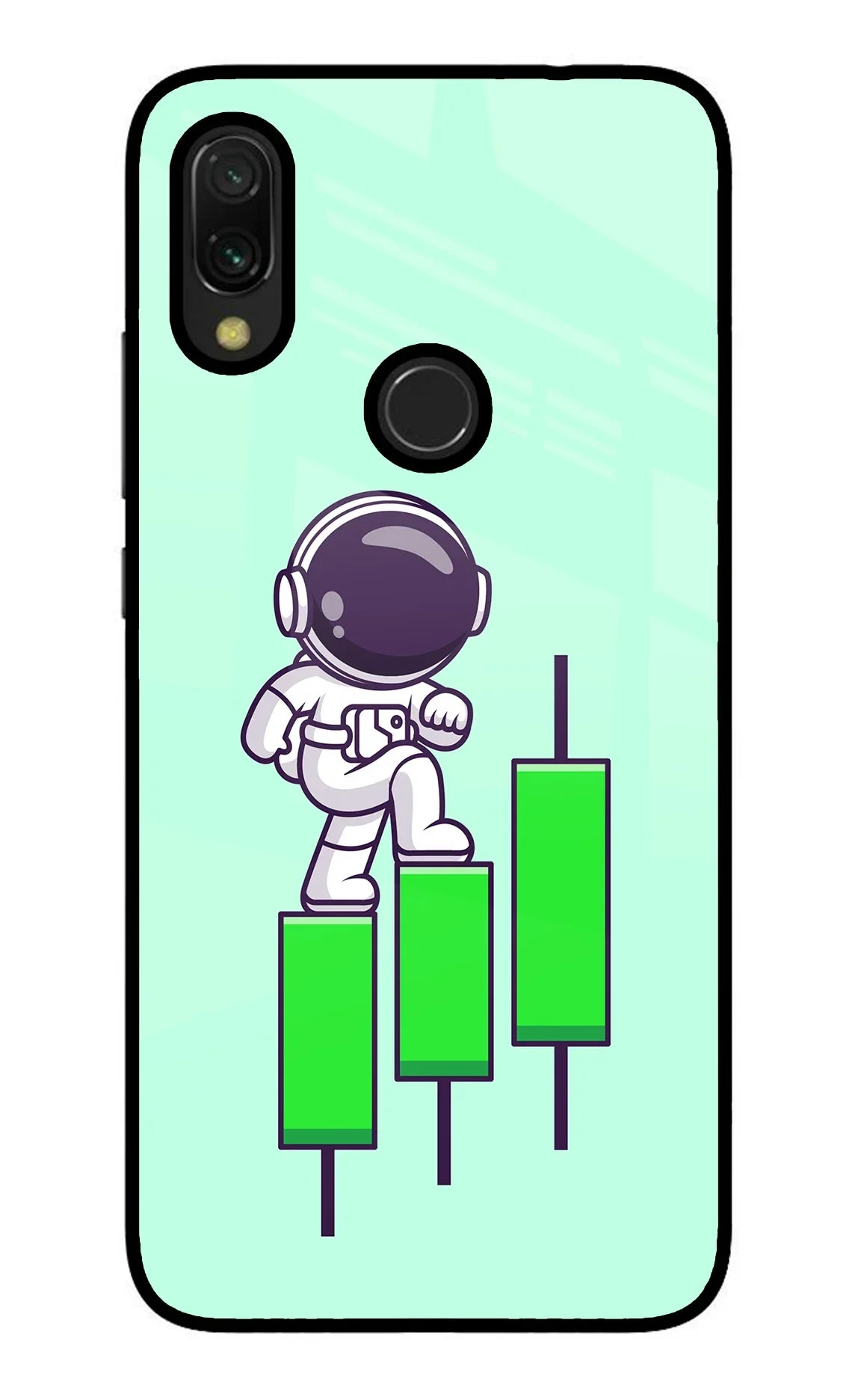 Astronaut Trader Redmi Y3 Glass Case