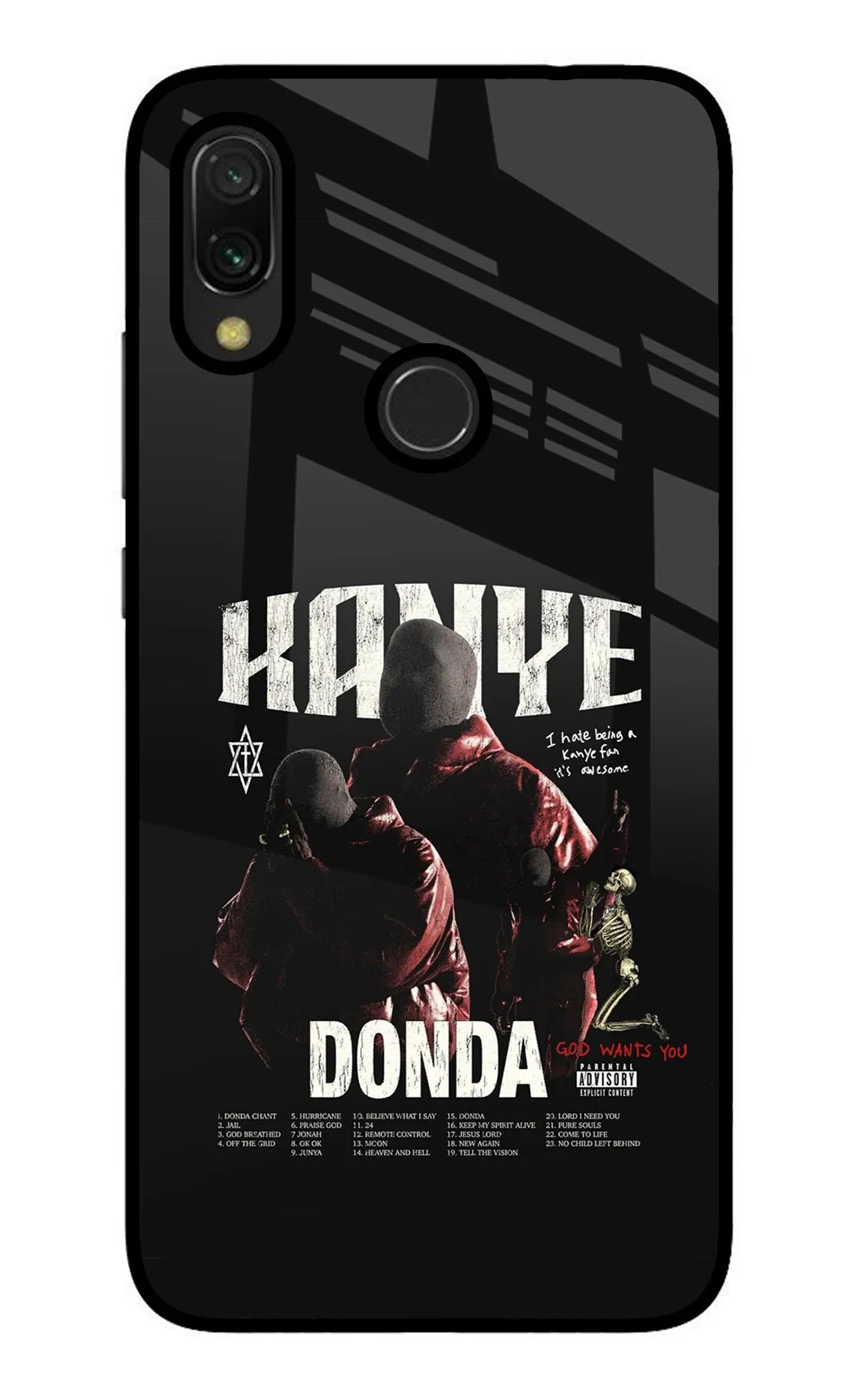 Donda Kanye West Redmi Y3 Glass Case