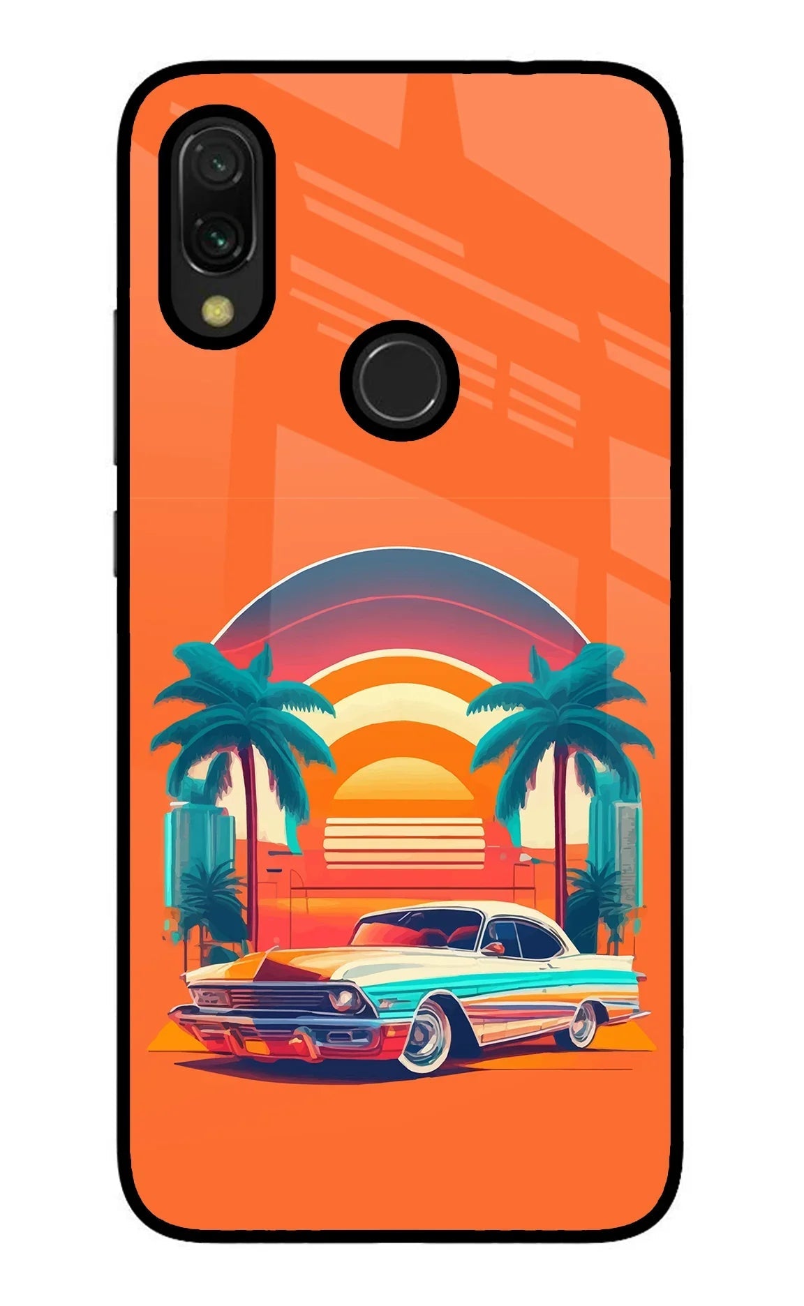 Palm Drive 80s Redmi Y3 Glass Case