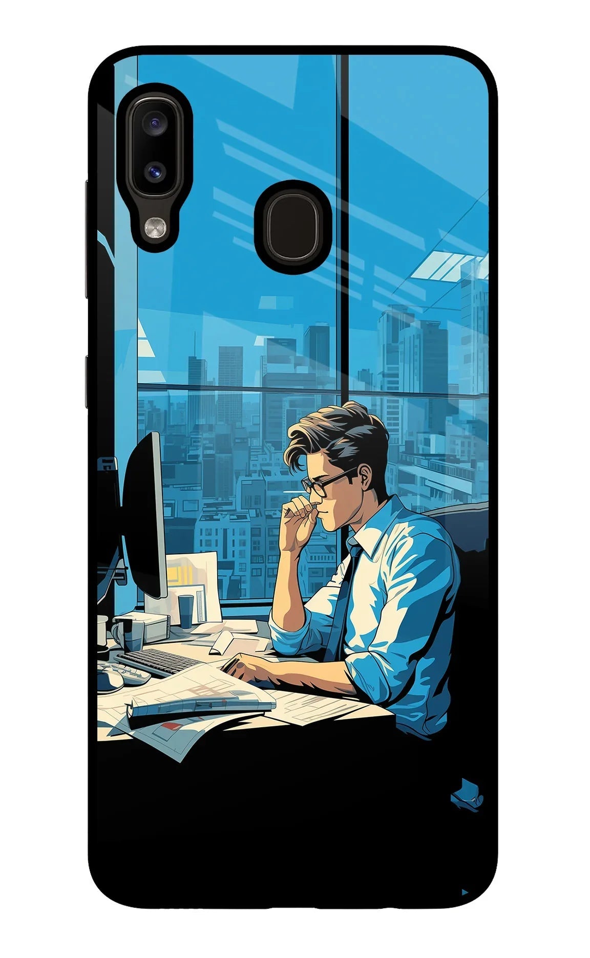 Focused Hustler (AI Generated) Samsung A20/M10s Glass Case