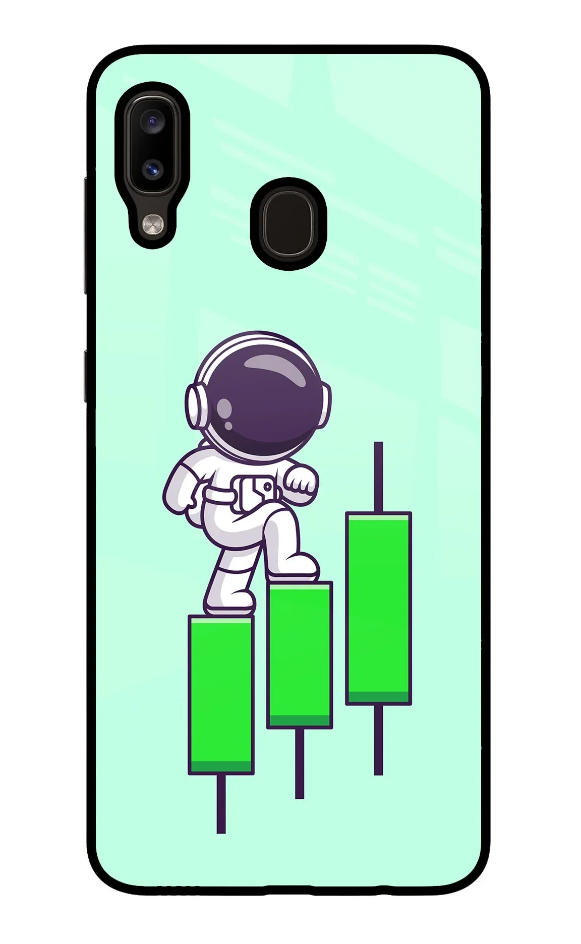Astronaut Trader Samsung A20/M10s Glass Case